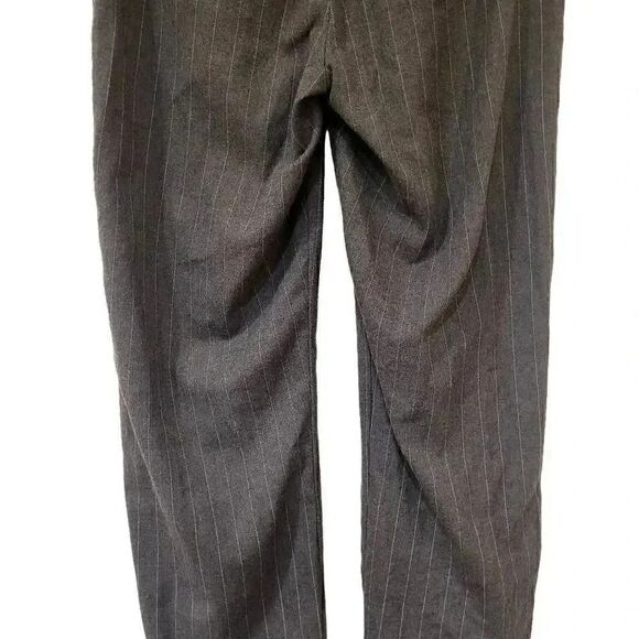 Banana Republic Women's Gray Poly/Rayon/Spandex Pinestripe Wide Leg Trousers - Picture 13 of 14